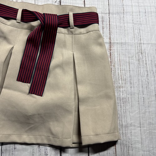 NAUTICA GIRLS SCHOOL UNIFORM TAN SKORT SKIRT SIZE 10 PULL ON ELASTIC WAISTBAND - Picture 3 of 14