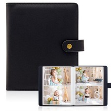 Photo Album 4x6, 152 Pockets PU Leather Cover Large Capacity Picture Black