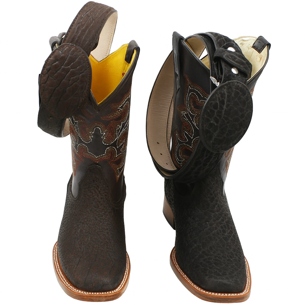 Men Genuine Bull Shoulder Leather Cowboy Western Rodeo BOOTS