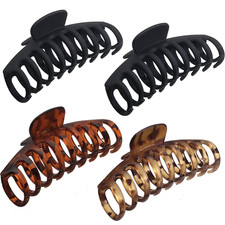 Large Hair Claw Clips Matte Leopard Strong Hold Thick Hair-4 Pack