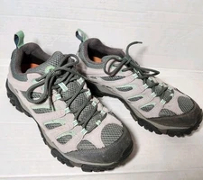 Merrell Shoes Moab 2 Lace Up Vibram Hiking Shoes Women 10 Drizzle/Mint J24462