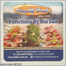 Kingscliff Beach Bowls Club Functions By the Sea Coaster (C) (B512)