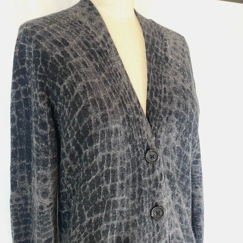 Cárdigan tejido Lauren Ralph Lauren para mujer L seda cachemir estampado animal Foto 4 de 4