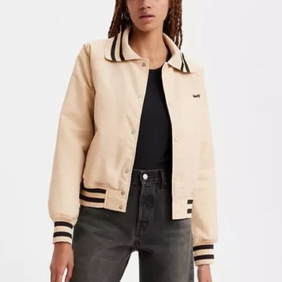 Levi s After School Tan Jacket Medium  Oversize Varsity Baseball Jacket