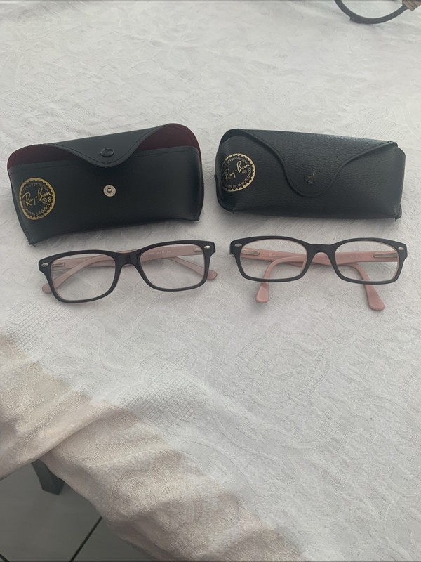 2 Auth Ray-Ban Eyeglasses  With Cases 5150 5024 50 [] 19 135 MM Pink Black