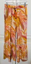 True Destinations Resort Palazzo Pants Small Beach Vacation Floral Wide Leg QQ-4