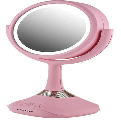 Ovente Lighted Vanity Mirror Table Top 360 Degree Spinning 6 Double Sided