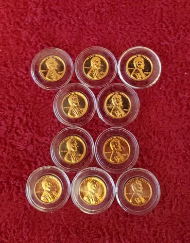 1957 P LINCOLN WHEAT PENNY-GEM PROOF-LOT OF 10 COINS