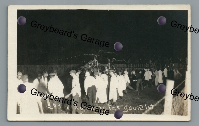 RPPC Student Life Running the Gauntlet OBERLIN COLLEGE OH Real Photo Postcard