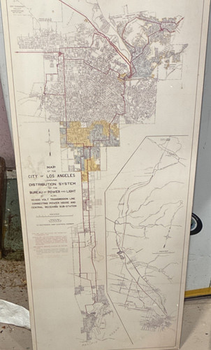 1930 Map of Los Angeles Bureau of Power and Light Distribution System