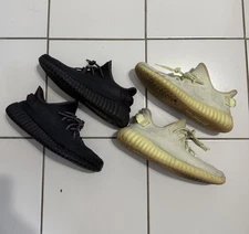 Bundle Of 2 Yeezy 350 V2 Non Reflective Black & Butter FU9006 F36980 Pre Owned
