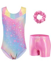 Zaclotre Gymnastics Leotards for Girls Sparkly 6-7 Years, Rainbow Stars