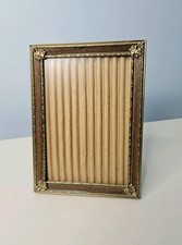 Vintage Gold Ornate Metal Faux Wood Wood Grain Picture Frame 4x6