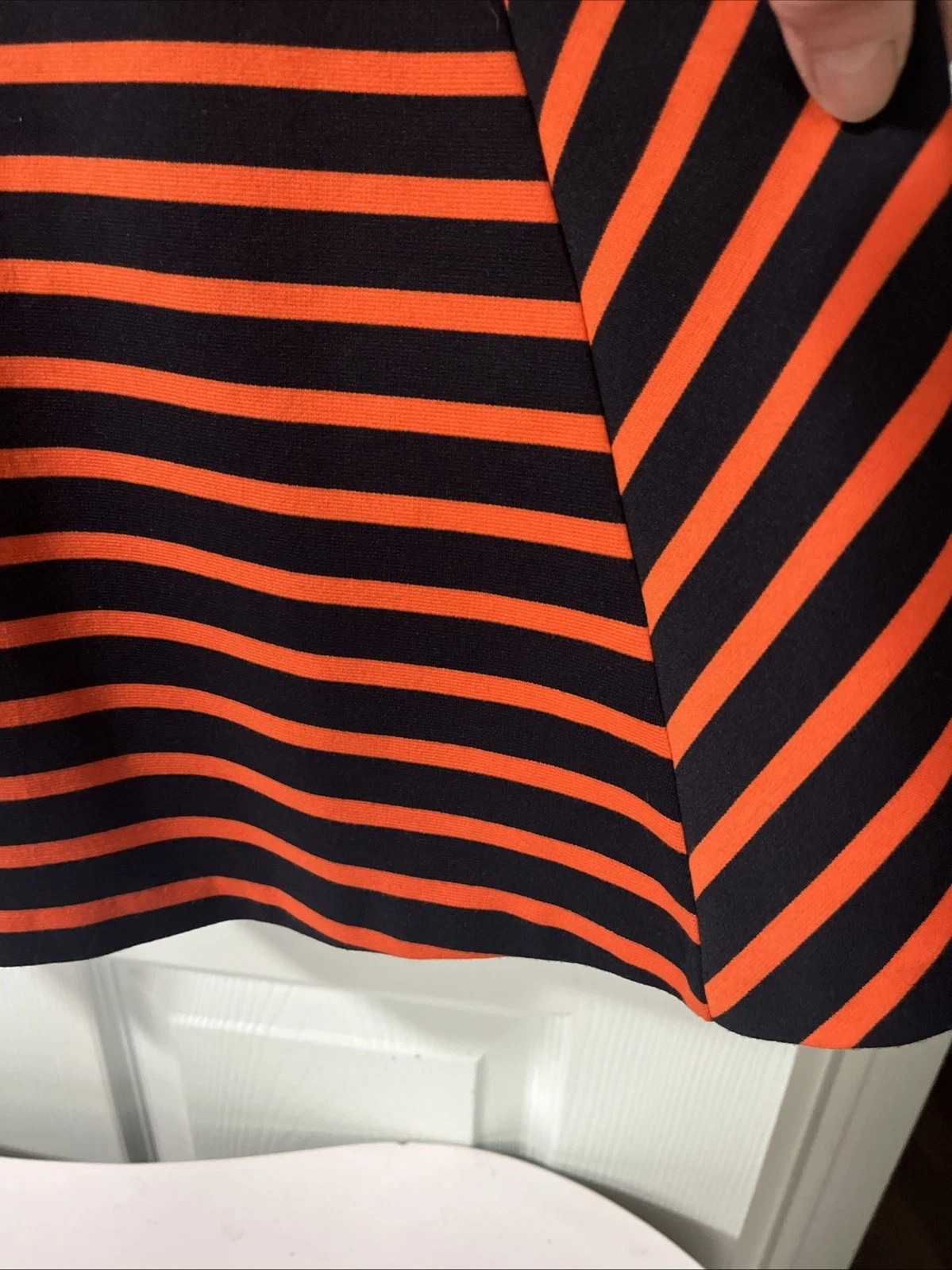 Abito donna Michael Kors senza maniche aderente e svasato tg. 10 righe nere arancioni