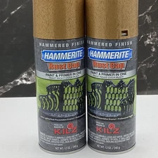 Hammerite Hammered Finish Rust Cap Spray Paint Gold (2 Cans)