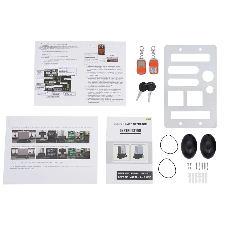 Schiebetorantrieb Toröffner Torantrieb Schiebetor Tor Motor Werkzeugset 370-750w - Bild 2 von 4