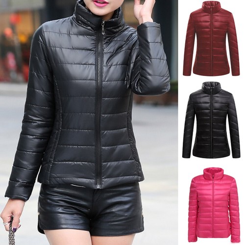 Women's Winter Warm Puffer Jacket Thicken Cotton Coat Short Bubble Padded Coat
