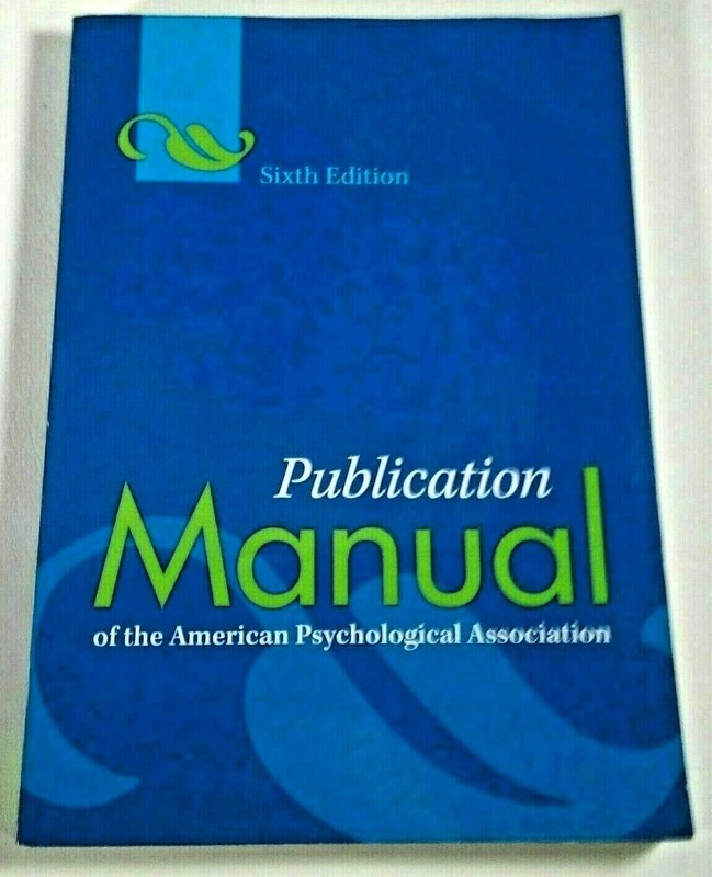Publication Manual of APA 6th Edition ISBN 9781433805615 American Psyc Excellent