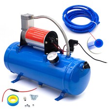 HQ 12V 120PSI Vehicle TRAIN AIR HORN TRUCK EMERGENCY RV AIR COMPRESSOR 6L TANK