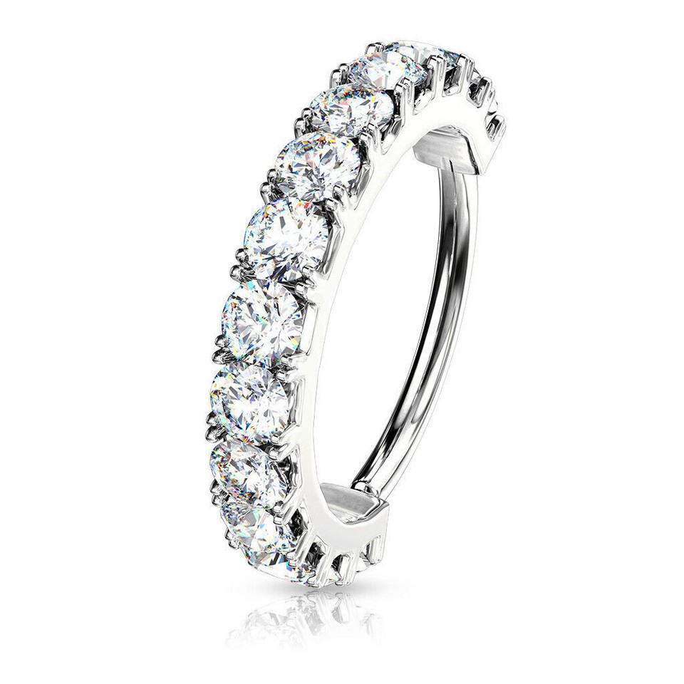 OUFER Bijoux Piercing Hélix Serpent Avec CZ - Acier Chirurgical 316L - Pour Cartilage, Nez, Septum