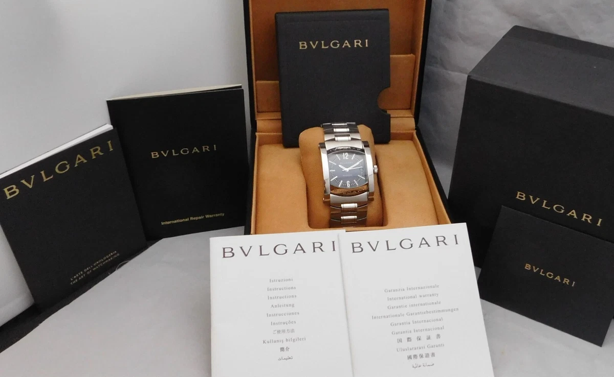 Bvlgari Assioma AA44S Automatic Blue Gray Dial Stainless Steel