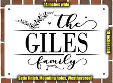 Giles Family Decorative Metal Door or Wall Plaque (Style 2)