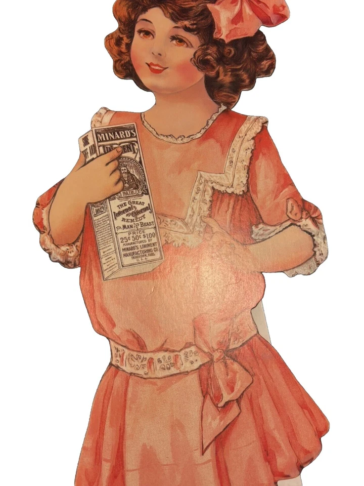 Minard’s Liniment 20in Drugstore Cardboard Display Young Girl 1987 Reproduction - Image 3 of 4