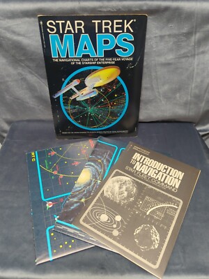 Rare 1980 Star Trek Maps-  4 Fold Out Maps with Technical Manual FIRST EDITION
