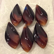A357 Vintage Ashley 40x20mm buffalo horn twisted swirl design glass pendants(6)