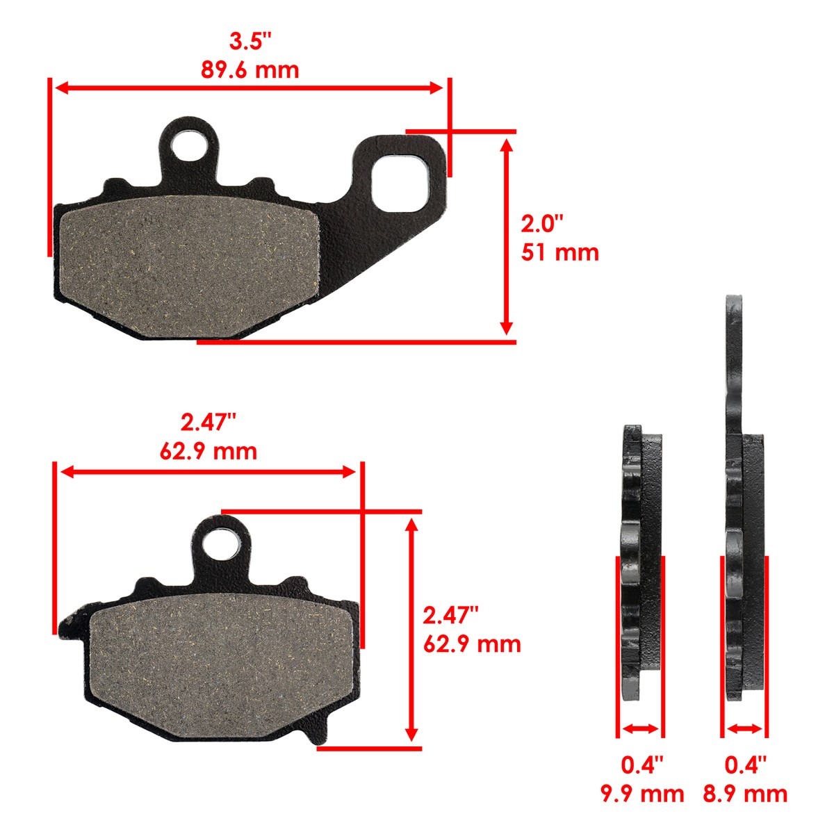 その他 N Brake Pads for Kawasaki ZX900 Ninja ZX9R ZX-9R 1994-2003 Rear