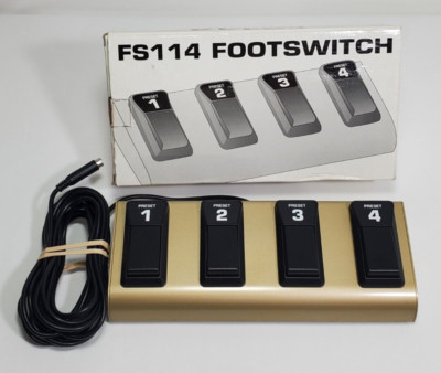 BEHRINGER FS114 FOOT PEDAL SWITCH W/ 4 PRESET BUTTONS GOLD CONTROLLER NEAR MINT