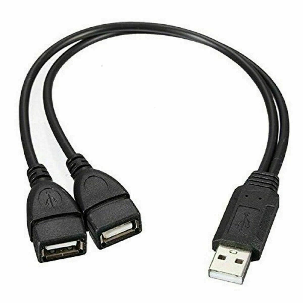 USB 2.0 Male 1-To-2 Dual USB Female Splitter Hub Cord Adapter