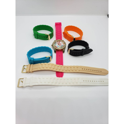 Women\'s Pink Gold Silicon Band Quartz Watch M Milano Expressions 47083 Pink Silicon Band Ladies Watch  main image 4