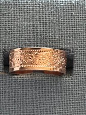 Copper Ring CHAIN Pattern Open Backed Adjustable size 9 TO 10 1/2 CR-259