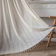 Tenda in pizzo all'uncinetto bohemien camera da letto soggiorno nappa drappo finestra Valance