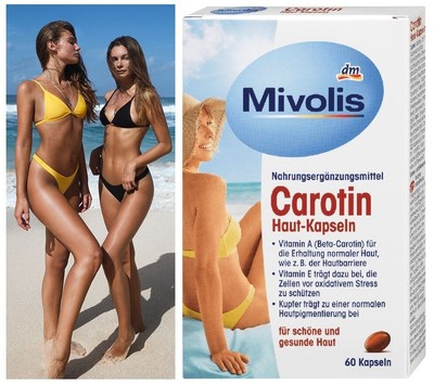 CAROTIN Sunless Tanning soft gel capsules (30,60,120 pack) Golden-Bronze Tan