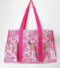 Thirty-one Teacher Bag Organizing Utility Tote Shoulder Bag Pink Paisley