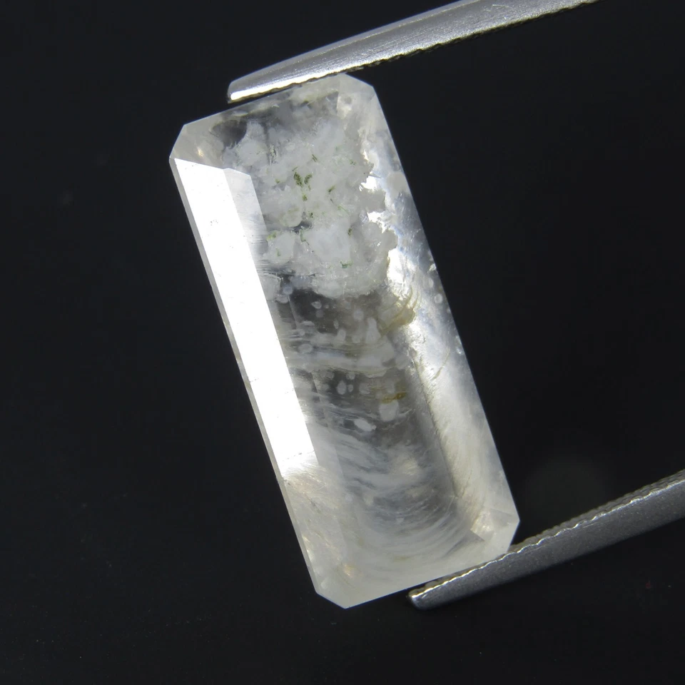 9.68Cts Rarest Natural Phenomenal Color Change Hyalite Opal Emerald Cut Gemstone - Image 3 of 4
