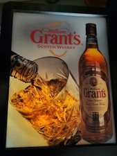 Vintage Illuminated Advertising Scotch Whisky William Grant's Pub Bar 90's