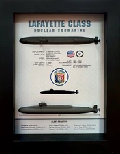 Lafayette Class Submarine Memorial Display Shadow Box, 6" x 8"