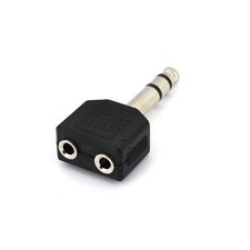 Image of 6.3mm Stereo Jack Plug to 2x 3.5mm Stereo Jack Sockets