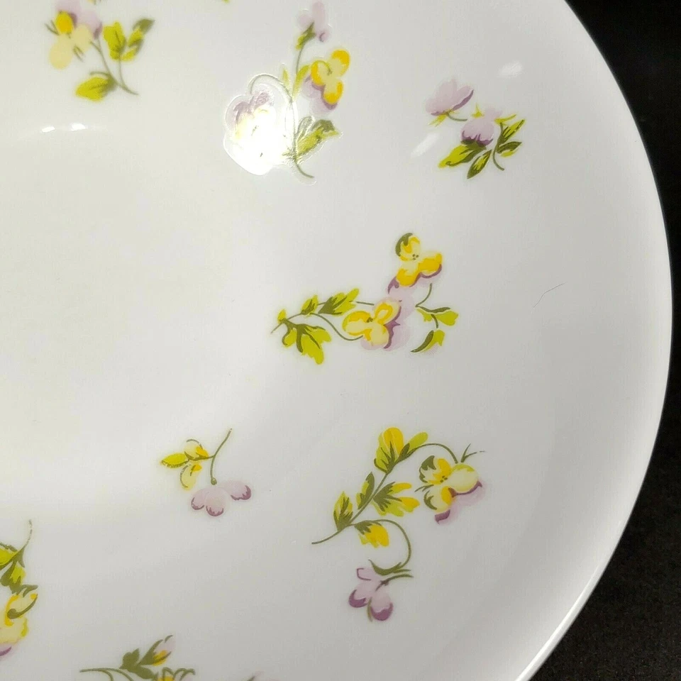 Juego de 3 cuencos blancos hechos en FRANCIA 6 1/2" con flores rosadas y amarillas Foto 4 de 4