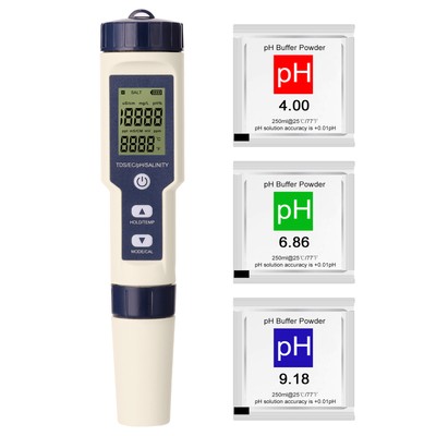 Pro Multi-Parameter Combo Testing Digit PH/EC//Salinity/ 5in1 C4C4