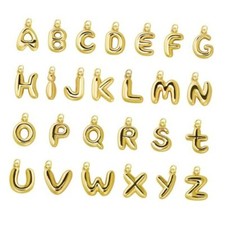26Pcs 18K Gold Filled A-Z Alphabet Letters Charms for Jewelry Making, Chunky