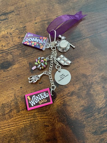 Charlie And The Chocolate Factory Key Bag Charm Oompas Lollipop Wonka Bar Gift - Picture 8 of 11