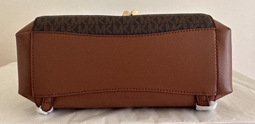 Michael Kors Phoebe Medium FLAP Drawstring Brown MK Travel School Backpack - Picture 7 of 9