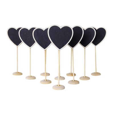  12 Pcs Nachricht Kleiner Blackboard -Clip Herz Tafel Mini-Holztafel