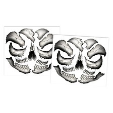 New  Halloween Black and White Skull Face Tattoo - Hyde and Eek Boutique