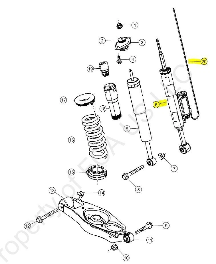 Amortiguador trasero izquierdo 12-23 Chrysler 300 SRT8 puntal amortiguación activa Mopar OEM Foto 2 de 2