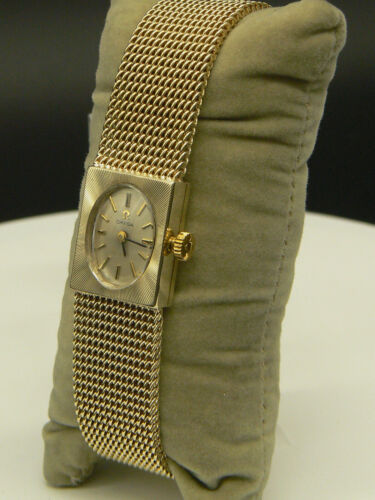 Orologio donna oro giallo 14 carati Omega bracciale maglia carica manuale usato in ottime condizioni - Foto 9 di 10